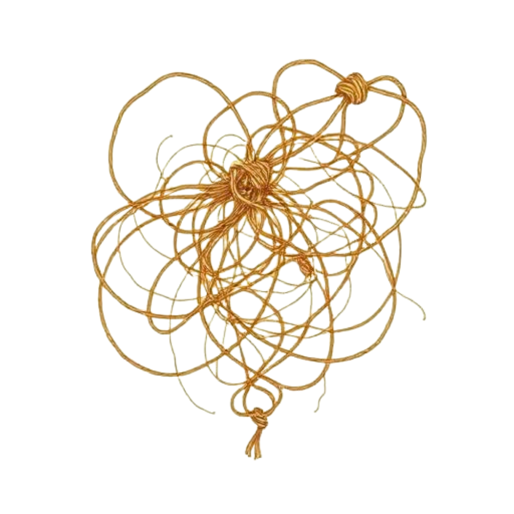 Tangled threads representing psychological patterns