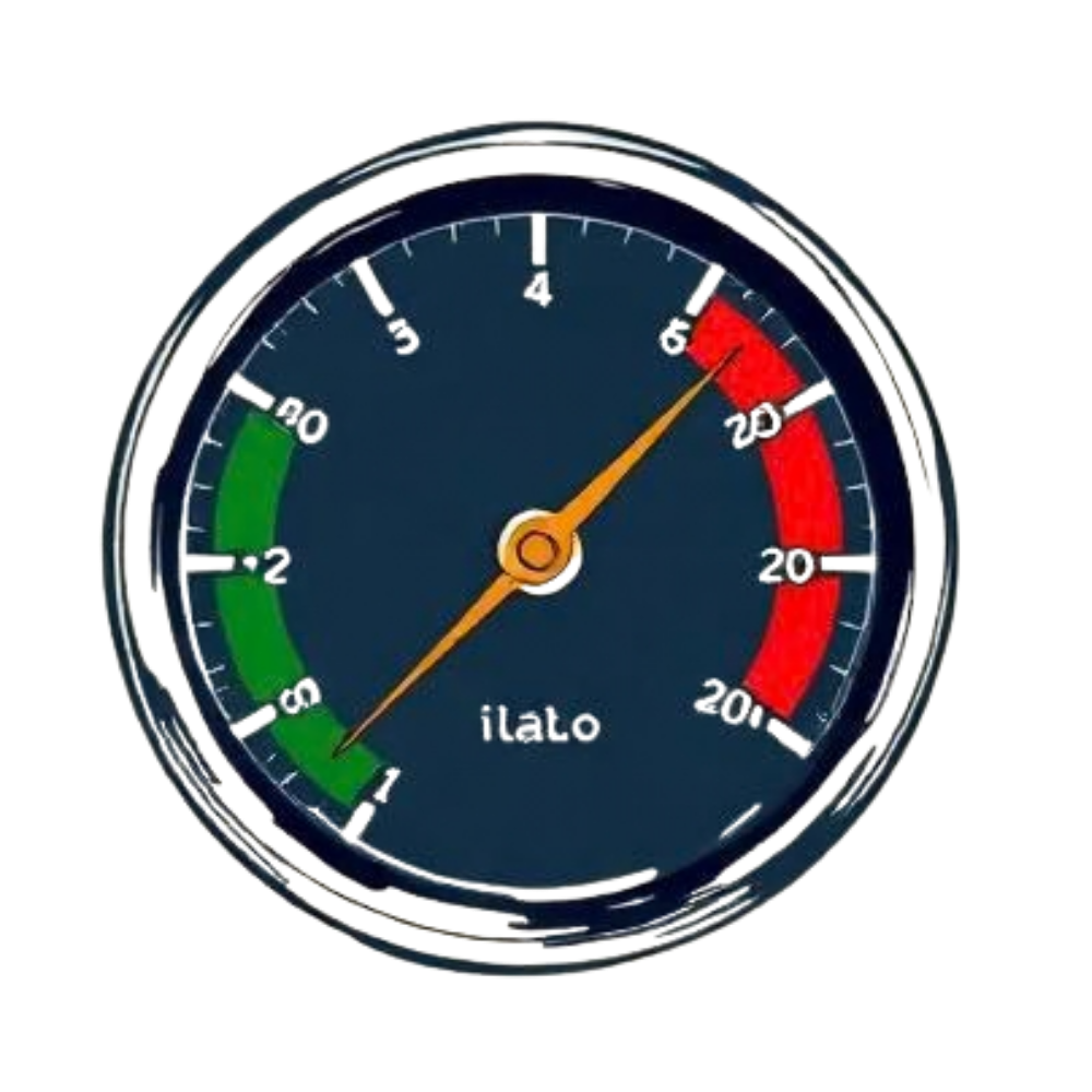 Pressure gauge moving from tension to calm — representing the 1% release